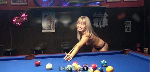  Picked up teen playing pool topless